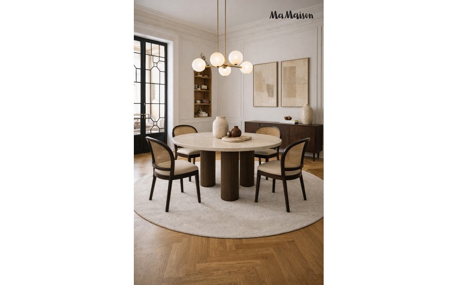MaMaison stół jadalniany RAGNO 120 marmur drewno mango