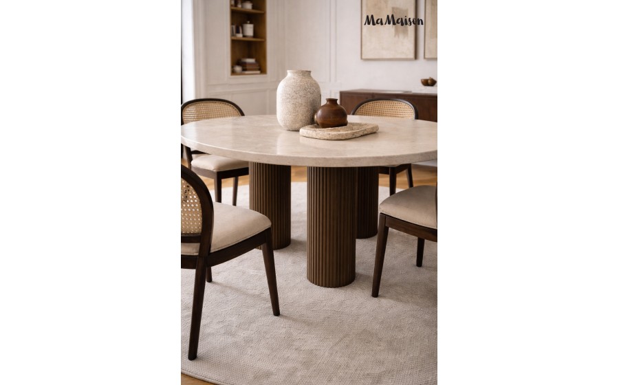 MaMaison stół jadalniany RAGNO 120 marmur drewno mango
