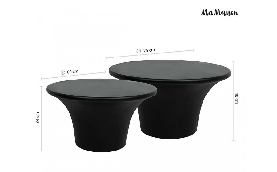 MaMaison zestaw stolików kawowych PODIUM  czarny