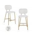 RICHMOND zestaw 2 krzeseł barowych XENIA WHITE BOUCLÉ białe