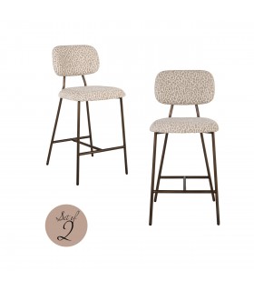 RICHMOND zestaw 2 krzeseł barowych XENIA 65 cm beżowy