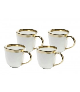 KARE komplet 4 kubków BELL biało-złoty