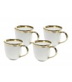KARE komplet 4 kubków BELL biało-złoty