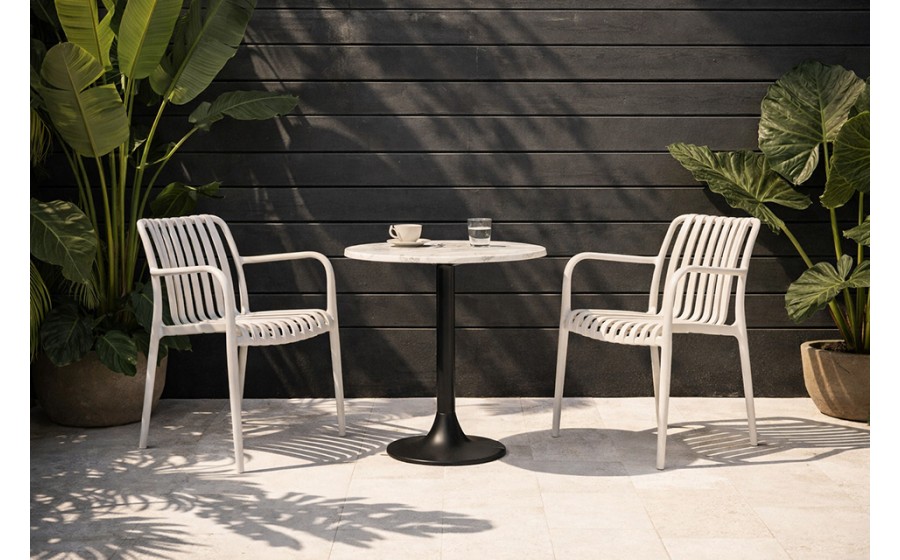 MODESTO krzesło Strips białe -  polipropylen