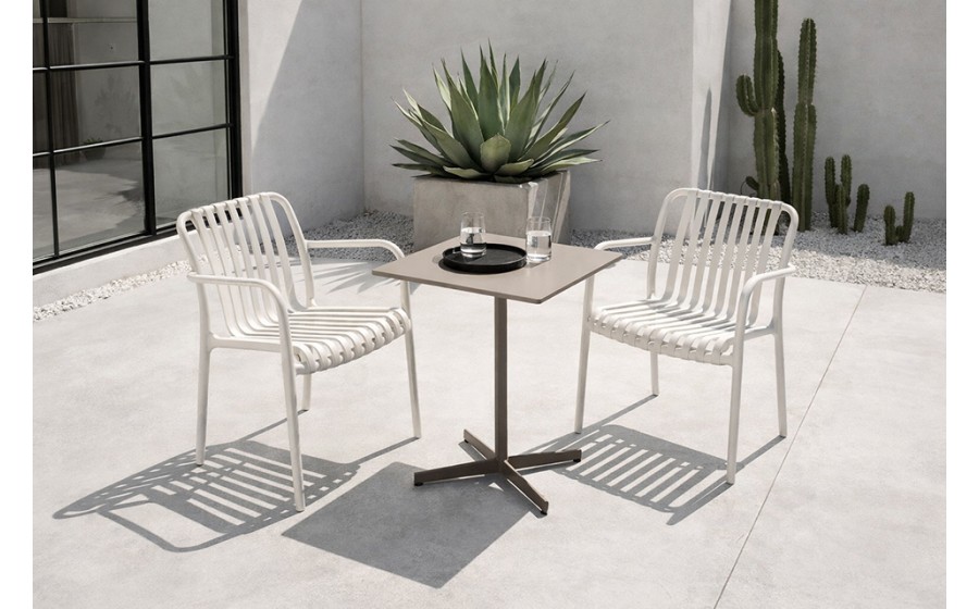 MODESTO krzesło STRIPS ARM białe - polipropylen