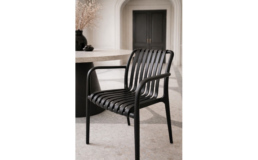 MODESTO krzesło Strips czarne  -  polipropylen