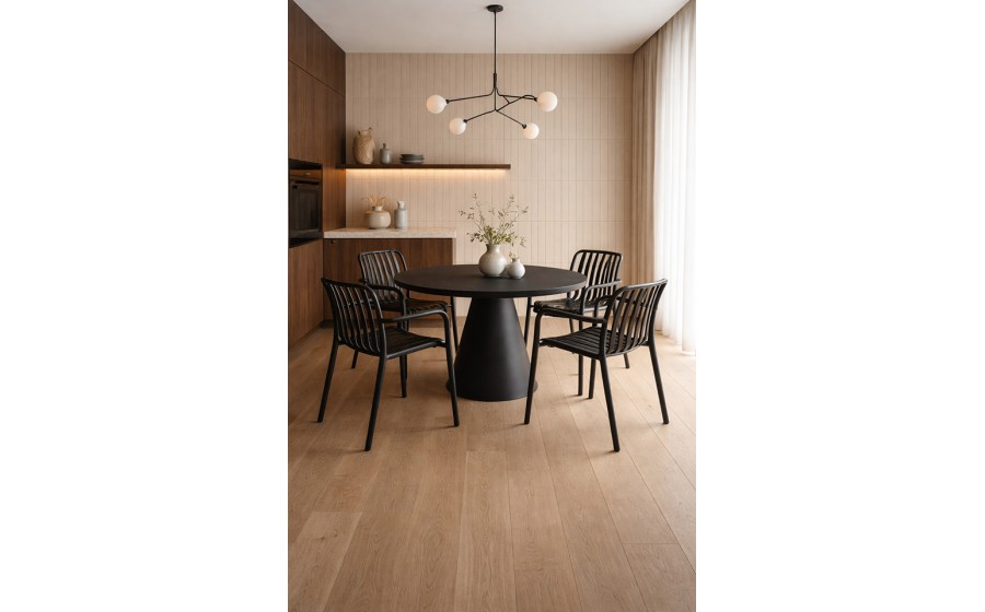 MODESTO krzesło do domu i ogrodu STRIPS ARM czarne mocne polipropylen