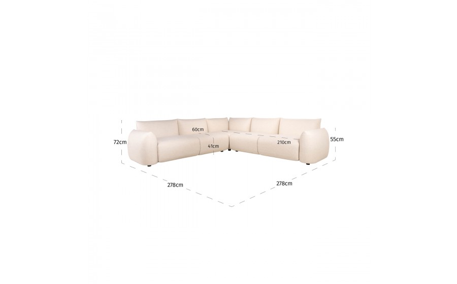 RICHMOND sofa narożna ogrodowa DAWSON beżowa