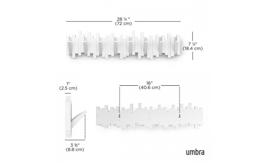 UMBRA wieszak na ubrania STICKS 8 biały