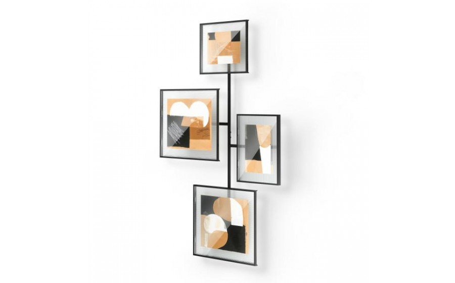 UMBRA zestaw 4 ramek na zdjęcia FLUTE  WALL czarny