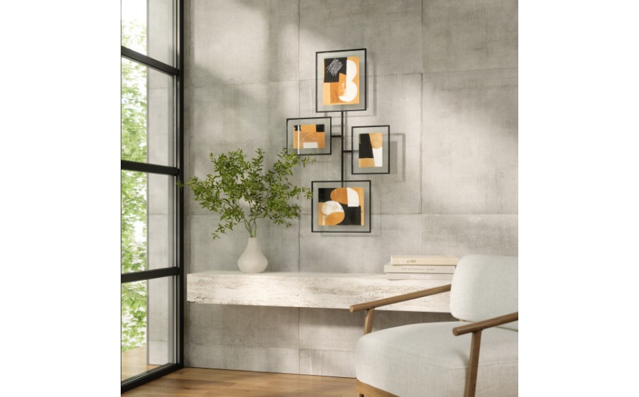 UMBRA zestaw 4 ramek na zdjęcia FLUTE  WALL czarny