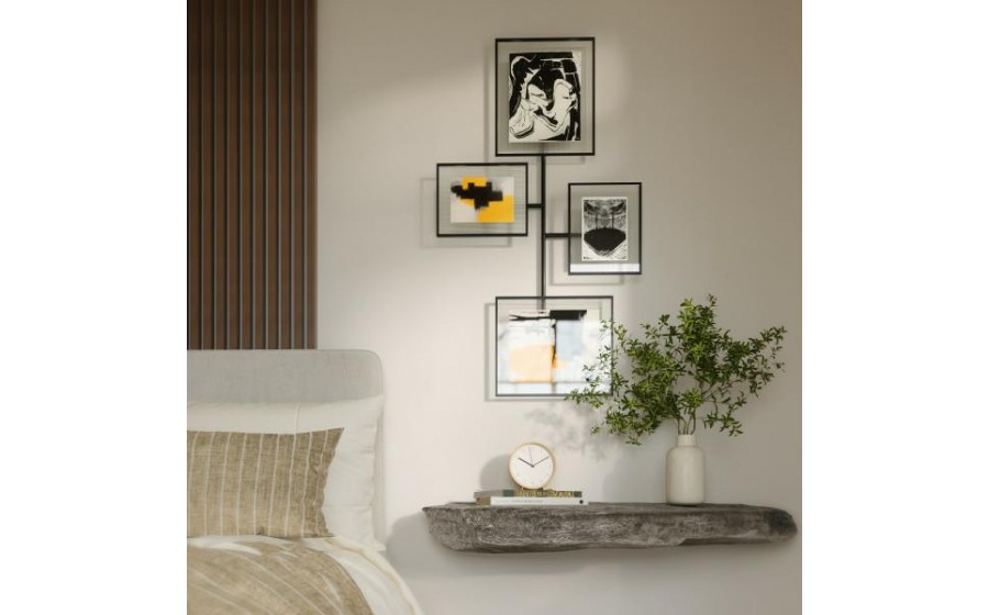 UMBRA zestaw 4 ramek na zdjęcia FLUTE  WALL czarny