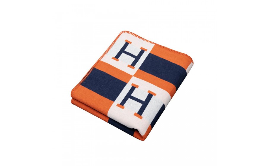 Koc SHP PARIS HOME granatowy /  pomarańczowy