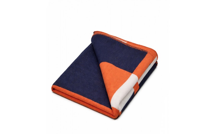 Koc SHP PARIS HOME granatowy /  pomarańczowy