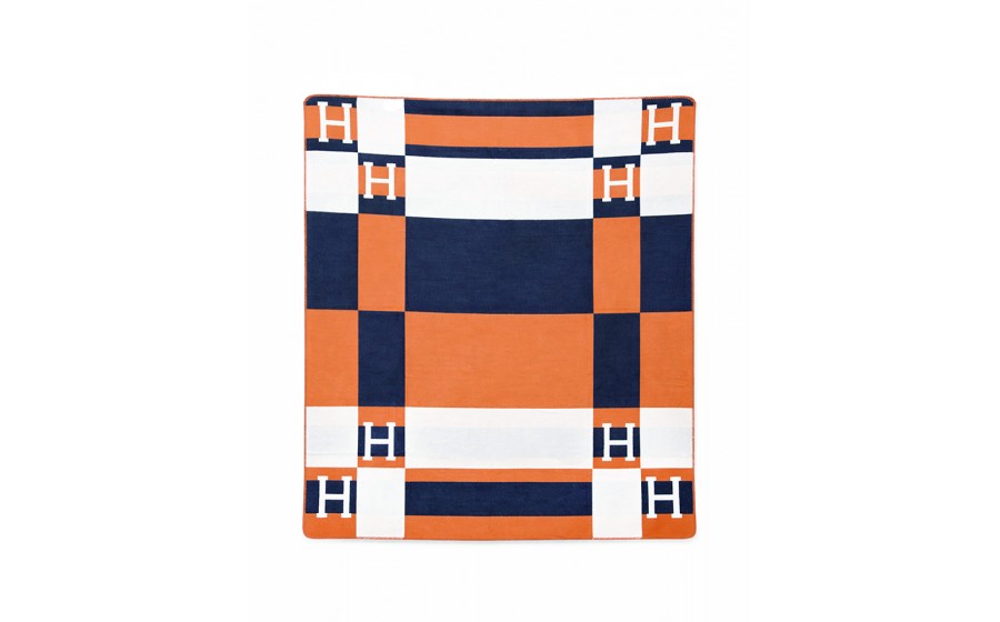 Koc SHP PARIS HOME granatowy /  pomarańczowy