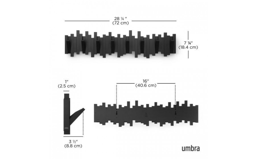 UMBRA wieszak na ubrania STICKS 8 czarny