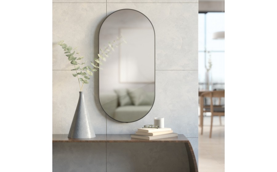 UMBRA lustro ścienne HUBBA 36 x 18 cm  tytan