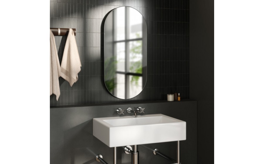 UMBRA lustro ścienne HUBBA 36 x 18 cm  tytan