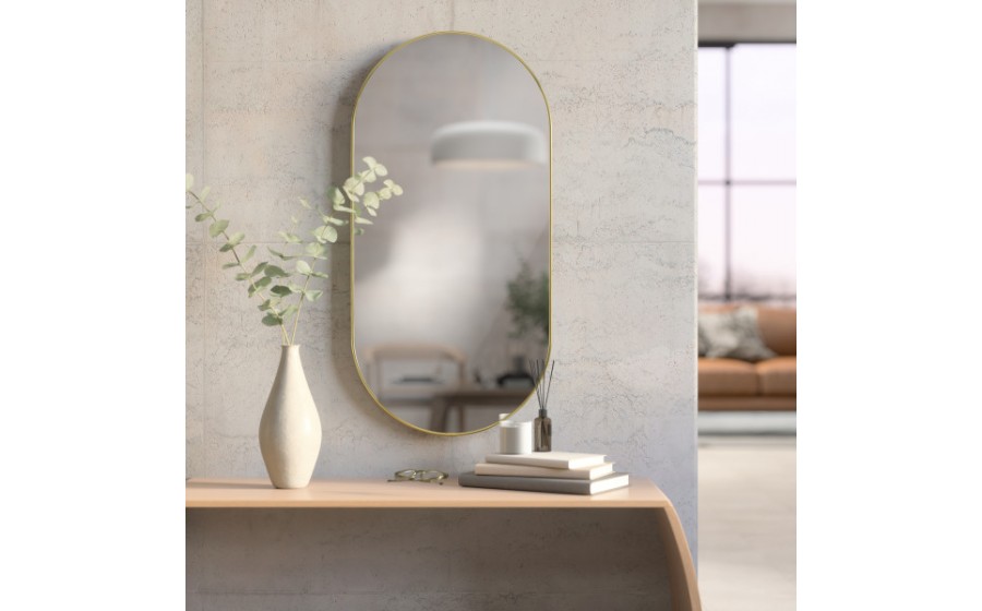 UMBRA lustro ścienne HUBBA 36 x 18 cm mosiądz