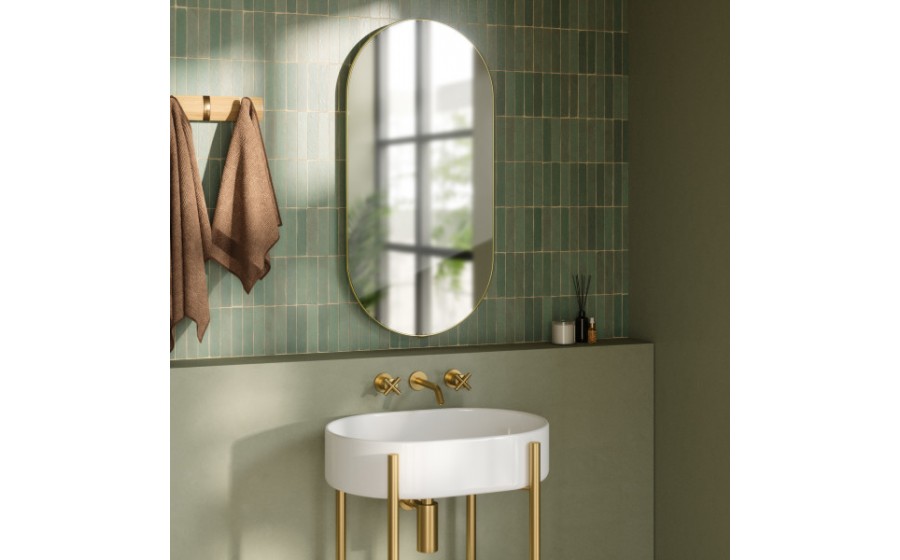 UMBRA lustro ścienne HUBBA 36 x 18 cm mosiądz