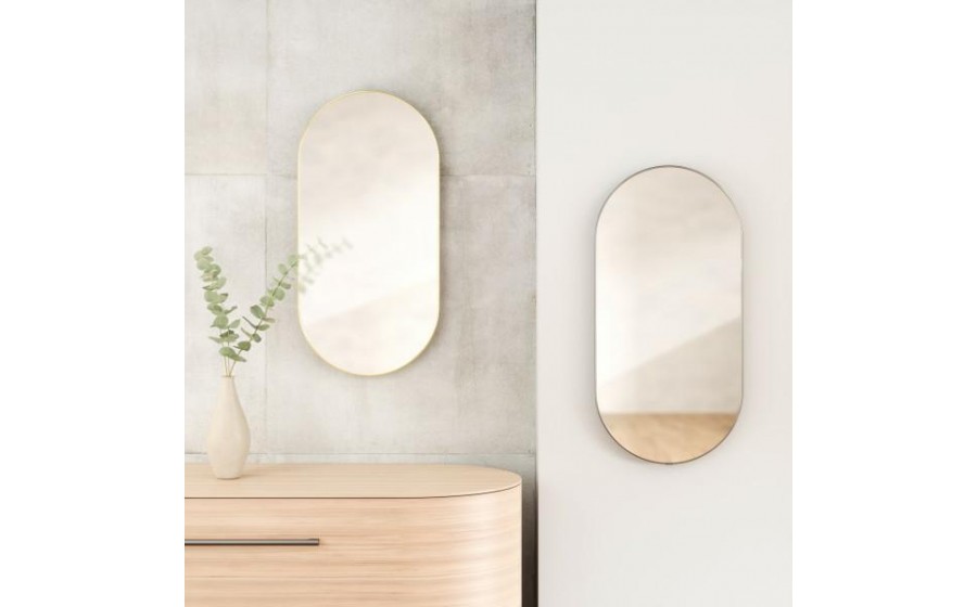 UMBRA lustro ścienne HUBBA 36 x 18 cm mosiądz