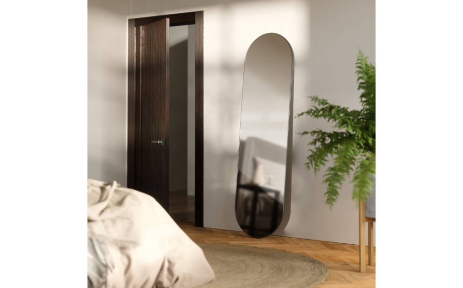 UMBRA lustro ścienne HUBBA 62 x 18 cm tytan