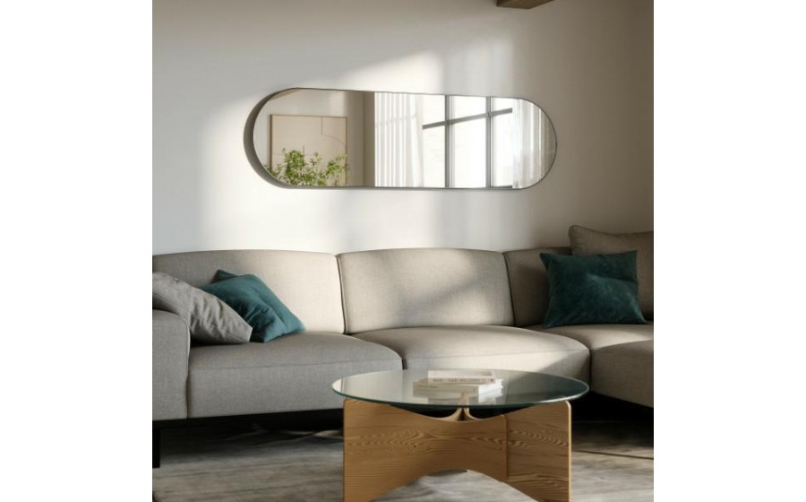 UMBRA lustro ścienne HUBBA 62 x 18 cm tytan