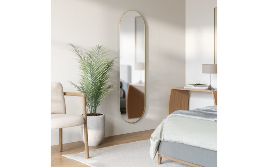 UMBRA lustro ścienne HUBBA 62 x 18 cm mosiądz