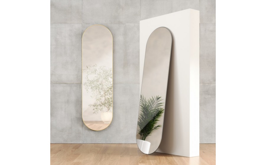 UMBRA lustro ścienne HUBBA 62 x 18 cm mosiądz