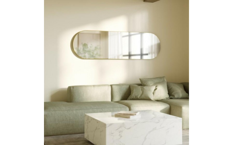 UMBRA lustro ścienne HUBBA 62 x 18 cm mosiądz