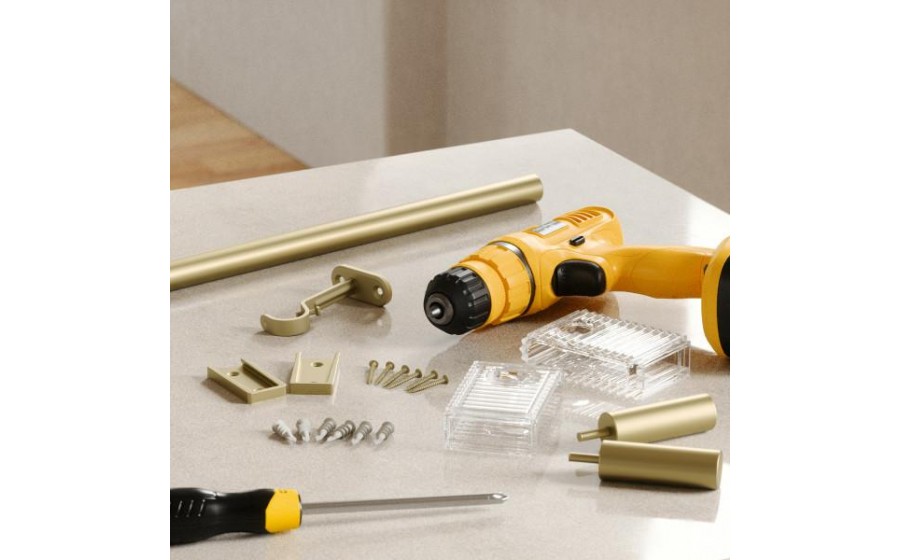 UMBRA karnisz FLUTE 107-305 cm fi 25 mm złoty