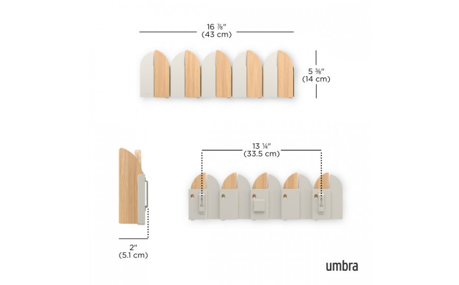 UMBRA wieszak ścienny SALOON beżowy