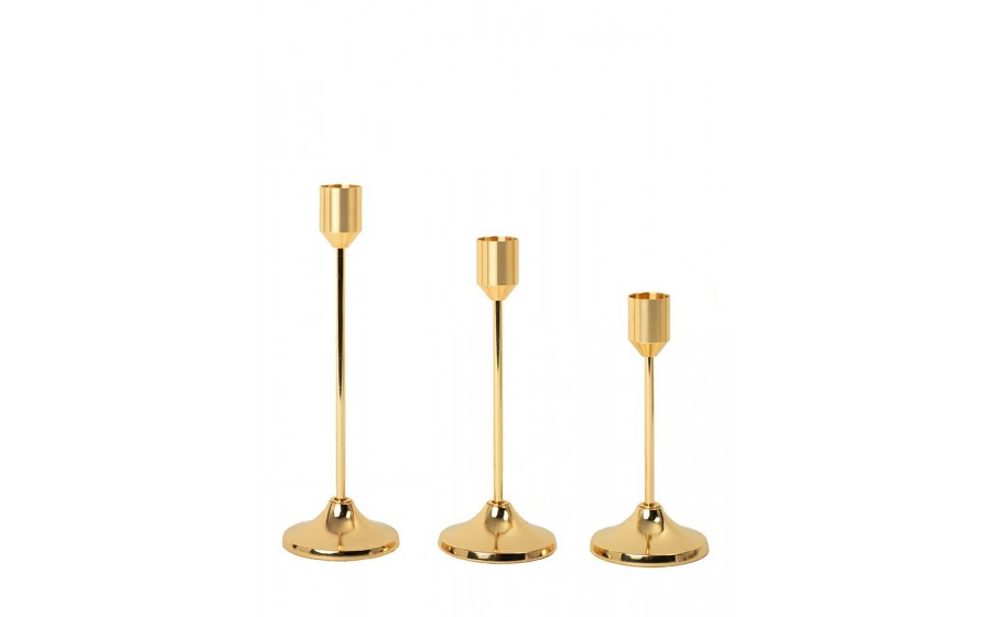 Zestaw 3 świeczników SHP SPLEND złoty