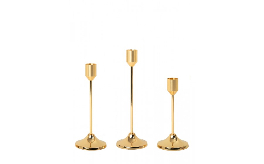 Zestaw 3 świeczników SHP SPLEND złoty