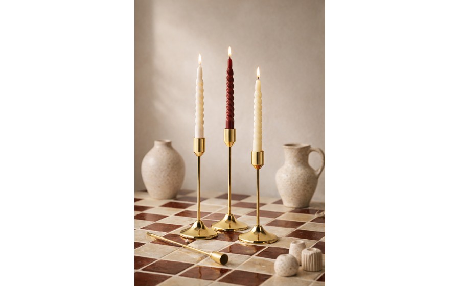 Zestaw 3 świeczników SHP SPLEND złoty