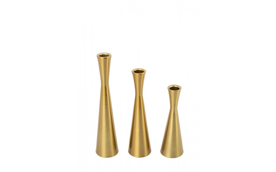 Zestaw 3 świeczników SHP TRIO złoty