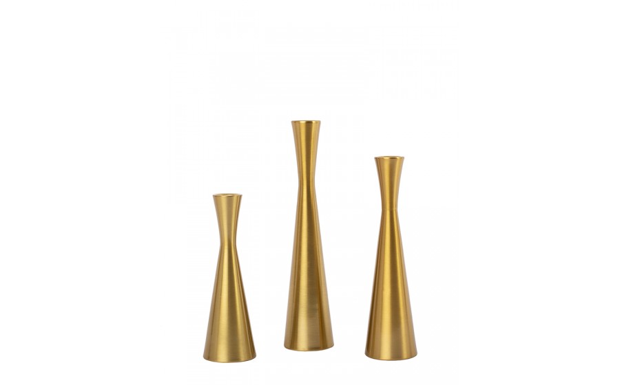 Zestaw 3 świeczników SHP TRIO złoty