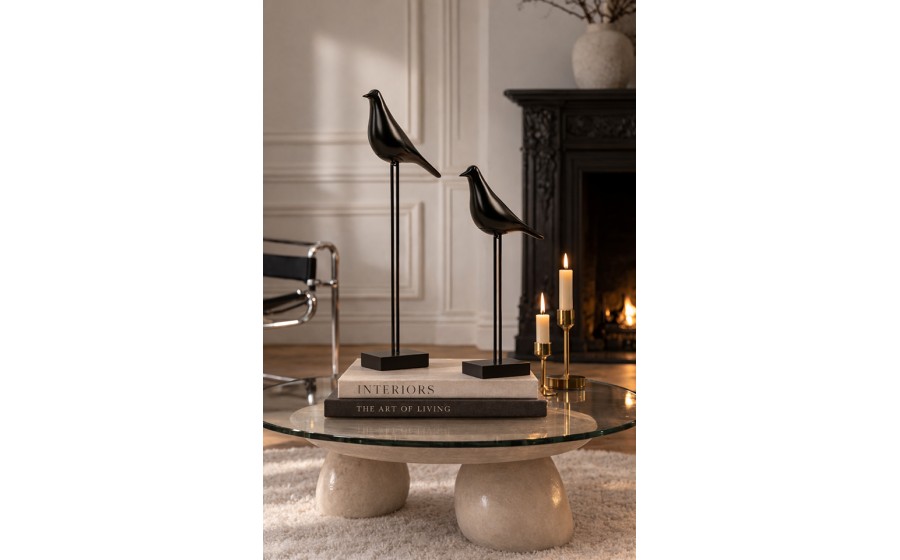 Zestaw 2 dekoracji SHP BIRDY czarna