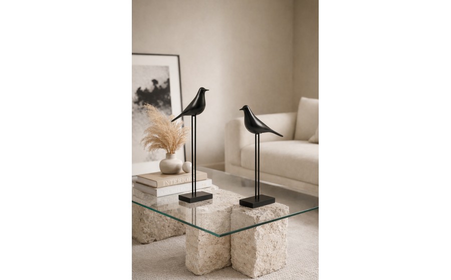 Zestaw 2 dekoracji SHP BIRDY czarna