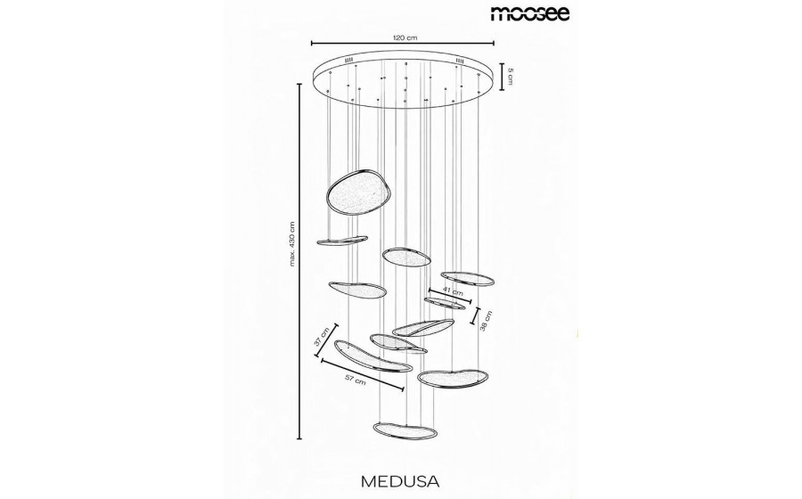MOOSEE lampa wisząca MEDUSA LED złota