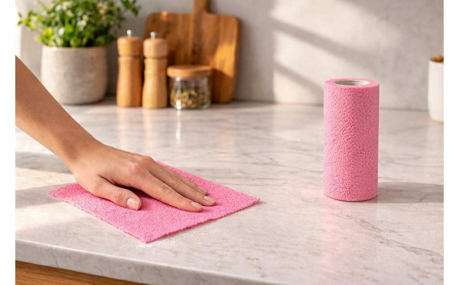 Ścierki z mikrofibry na rolce SHP CLINT 20x20 cm różowe