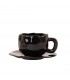 Filiżanka ze spodkiem SHP BIAŁA RÓŻA COCO czarna