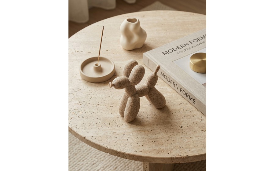 Dekoracja figurka piesek SHP BALOON 10 cm beżowy