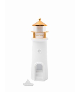 Lampka nocna z projektorem SHP  LIGHTHOUSE biało-złota