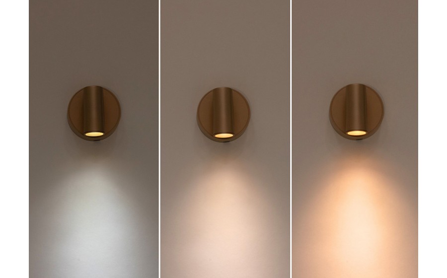 Lampa ścienna SHP PICKET LED złota 3 barwy światła