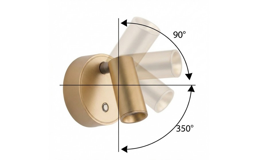 Lampa ścienna SHP PICKET LED złota 3 barwy światła