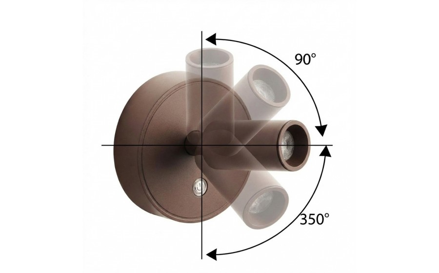 Lampa ścienna SHP PICKET LED brązowa 3 barwy światła