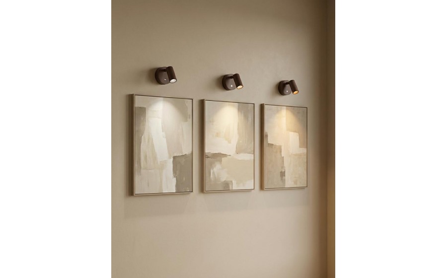 Lampa ścienna SHP PICKET LED brązowa 3 barwy światła