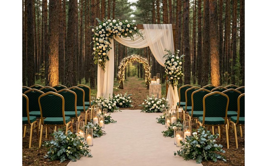 Krzesło bankietowe / konferencyjne HEKATE zielony, złoty