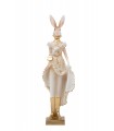 Figurka dekoracyjna SHP RABBIT beżowa / złota